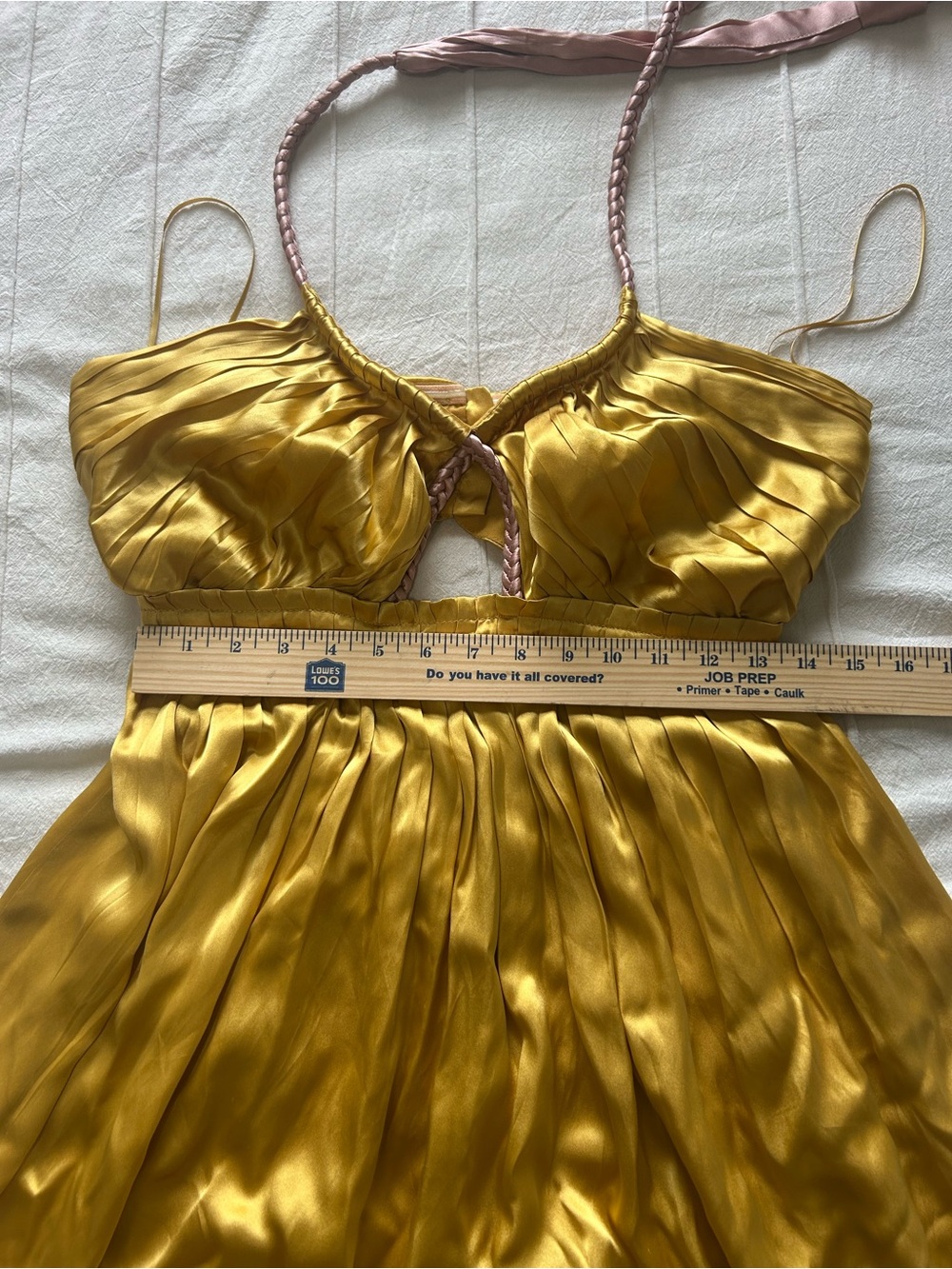 Anthropologie Silk Colorblocked Maxi Dress - Gold, Pink and Green Goddess Luxury - Picture 9 of 9
